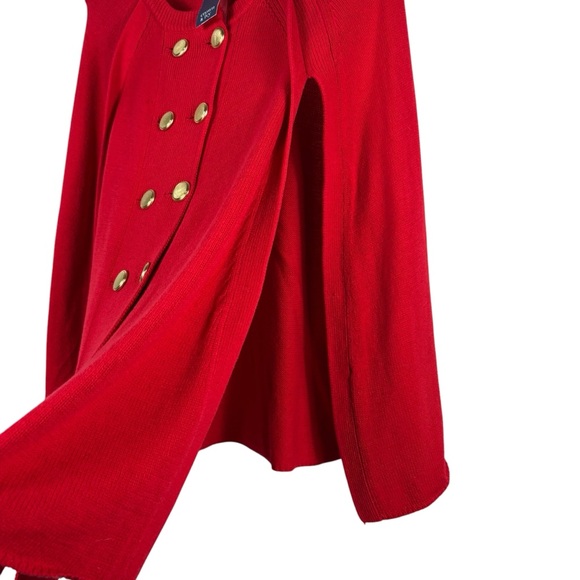 Crown Ivy Poncho One Size Red Holiday Cape Wrap Soft Warm Lightweight Shawl NWT - Picture 4 of 8